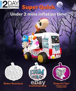 Halloween Inflatables 8Ft Clown Ice Cream Truck. Large Halloween Inflatable Out