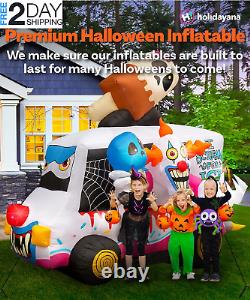 Halloween Inflatables 8Ft Clown Ice Cream Truck. Large Halloween Inflatable Out