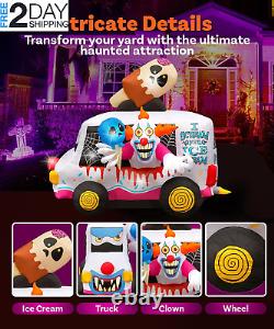 Halloween Inflatables 8Ft Clown Ice Cream Truck. Large Halloween Inflatable Out