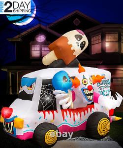 Halloween Inflatables 8Ft Clown Ice Cream Truck. Large Halloween Inflatable Out