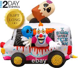 Halloween Inflatables 8Ft Clown Ice Cream Truck. Large Halloween Inflatable Out