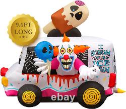 Halloween Inflatables 8Ft Clown Ice Cream Truck. Large Halloween Inflatable Outd