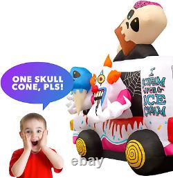 Halloween Inflatables Large 8 Ft Clown Ice Cream Truck Inflatable Outdoor Hall