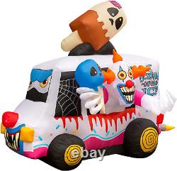 Halloween Inflatables Large 8 Ft Clown Ice Cream Truck Inflatable Outdoor Hall