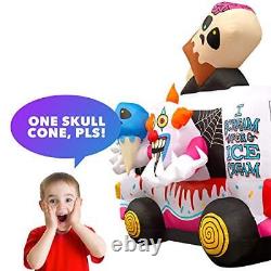 Halloween Inflatables Large 8 ft Clown Ice Cream Truck Inflatable Outdoor