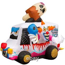 Halloween Inflatables Large 8 ft Clown Ice Cream Truck Inflatable Outdoor