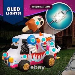 Halloween Inflatables Large 8 ft Clown Inflatable Outdoor Ice Cream Truck