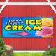 Hand Dipped Ice Cream Arrow Indoor Outdoor Banner Sign with grommets