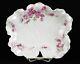 Haviland Limoges Long Stem Large Pink Roses Leaf Shaped Ice Cream Tray, 9 1/2