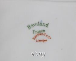 Haviland Limoges Long Stem Large Pink Roses Leaf Shaped Ice Cream Tray, 9 1/2
