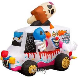 Holidayana Halloween Inflatables Large 8 ft Clown Ice Cream Truck Inflatabl