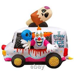 Holidayana Halloween Inflatables Large 8 ft Clown Ice Cream Truck Inflatable