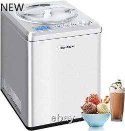 Homtone 2.64 QT Ice Cream Maker, No pre-Freezing & Large Capacity Automatic, NEW