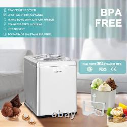 Homtone 2.64 QT Ice Cream Maker, No pre-Freezing & Large Capacity Automatic, NEW
