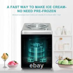 Homtone 2.64 QT Ice Cream Maker, No pre-Freezing & Large Capacity Automatic, NEW