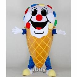 Hot Ice Cream Shop Cone Mascot Costume Restaurant Sale Adult Suit Express Gift