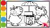 How To Color Peppa Pig Selling Ice Cream Full Episode Peppa Pig Coloring And Drawing Page