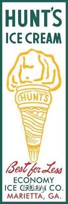 Hunt's Ice Cream of Marietta, Georgia NEW Sign 16x48 XXL Size USA Steel