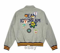 ICECREAM Copper Varsity Jacket 491-9401 Heather Grey Brand New Withtags BBC