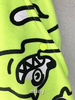 ICE CREAM Billionaire Boys Club Lime Green Running Dogs Logo Sweat Shorts Mens L