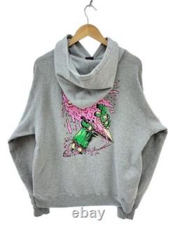 ICE CREAM Hoodie L Cotton Gray Plain