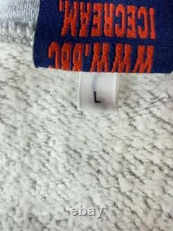 ICE CREAM Hoodie L Cotton Gray Plain