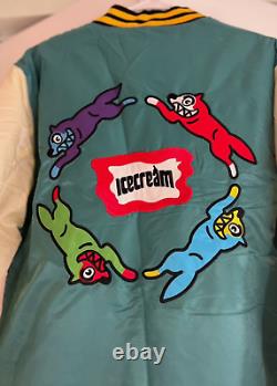 ICE CREAM Jacket Retro Varsity Limited Edition (TEAL Version) Running Dog