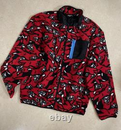 ICE CREAM Lockup Running Dog Fleece Jacket Black/Red Size L NWT