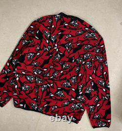 ICE CREAM Lockup Running Dog Fleece Jacket Black/Red Size L NWT