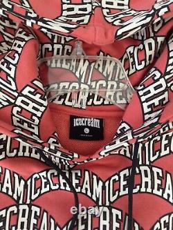 ICE CREAM PULLOVER HOODIE, Size L, Color Pink/Black/White, Perfect Condition