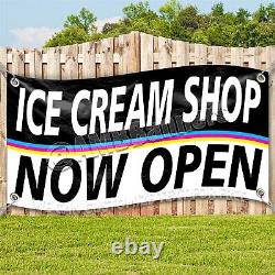 ICE CREAM SHOP NOW OPEN Advertising Vinyl Banner Flag Sign LARGE HUGE XXL SIZE