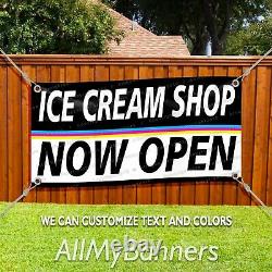 ICE CREAM SHOP NOW OPEN Advertising Vinyl Banner Flag Sign LARGE HUGE XXL SIZE