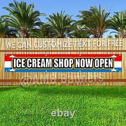 ICE CREAM SHOP NOW OPEN Advertising Vinyl Banner Flag Sign LARGE HUGE XXL SIZE