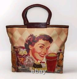 ISABELLA FIORE RARE WHATS THE SCOOP 50's DINER ICE CREAM BEADED, SEQUINED HANDBAG