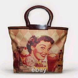 ISABELLA FIORE RARE WHATS THE SCOOP 50's DINER ICE CREAM BEADED, SEQUINED HANDBAG