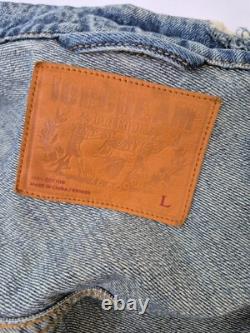 IceCream BBC Men's Dancing Bones Blue Denim Distressed Jacket Size Large