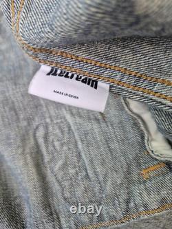 IceCream BBC Men's Dancing Bones Blue Denim Distressed Jacket Size Large