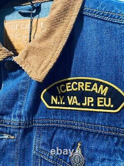 Ice Cream BBC Corduroy Collar Patch Denim/Jean Jacket Size Large