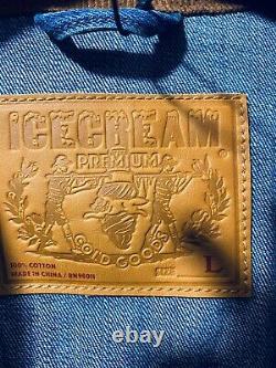 Ice Cream BBC Corduroy Collar Patch Denim/Jean Jacket Size Large