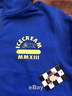 Ice Cream BBC Your Name Here Racing Dog Royal Blue Mens Sz Large Hoodie Full Zip