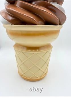Ice Cream Cone Statue Display Prop Restaurant Decor Vanilla Chocolate Food Stool