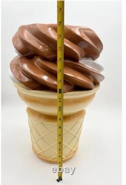 Ice Cream Cone Statue Display Prop Restaurant Decor Vanilla Chocolate Food Stool