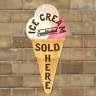 Ice Cream Cone shaped sign, Ice Cream Sold Here, Advertising Sign Large Sizes