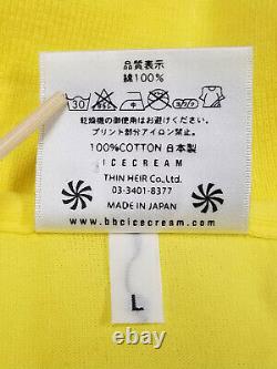 Ice Cream Cones and Bones polo shirt men sz L BBC yellow billionair boys club