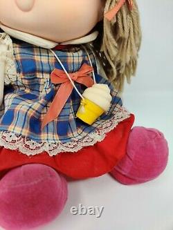 Ice Cream Doll 1980 J Shin Yarn Hair Hat Cone Necklace Girl Vintage Large
