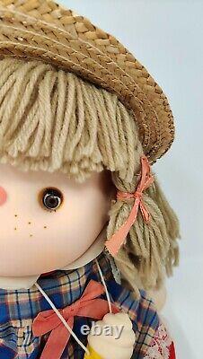 Ice Cream Doll 1980 J Shin Yarn Hair Hat Cone Necklace Girl Vintage Large