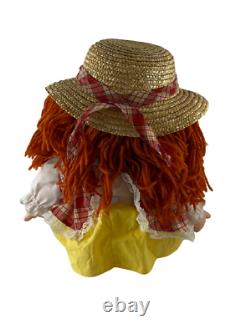 Ice Cream Doll J Shin Yarn Hair Hat Cone Necklace Girl Vintage Large 1980