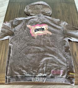 Ice Cream Hoodie X Smino Zero Fatigue NWT Stone Wash Brown Pink Mens Size 4XL DS