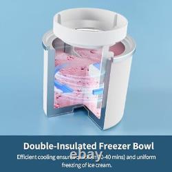 Ice Cream Maker, 2.1-Quart Automatic Ice Cream Machine with LED Large Blue