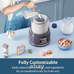Ice Cream Maker, 2.1-Quart Automatic Ice Cream Machine with LED Large Grey